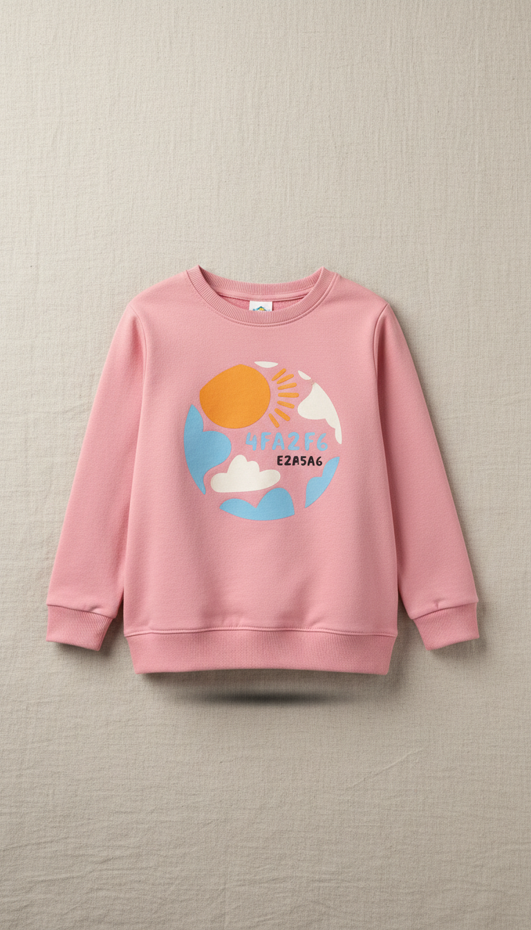 Playful Pink Sweatshirt Bold Graphic
