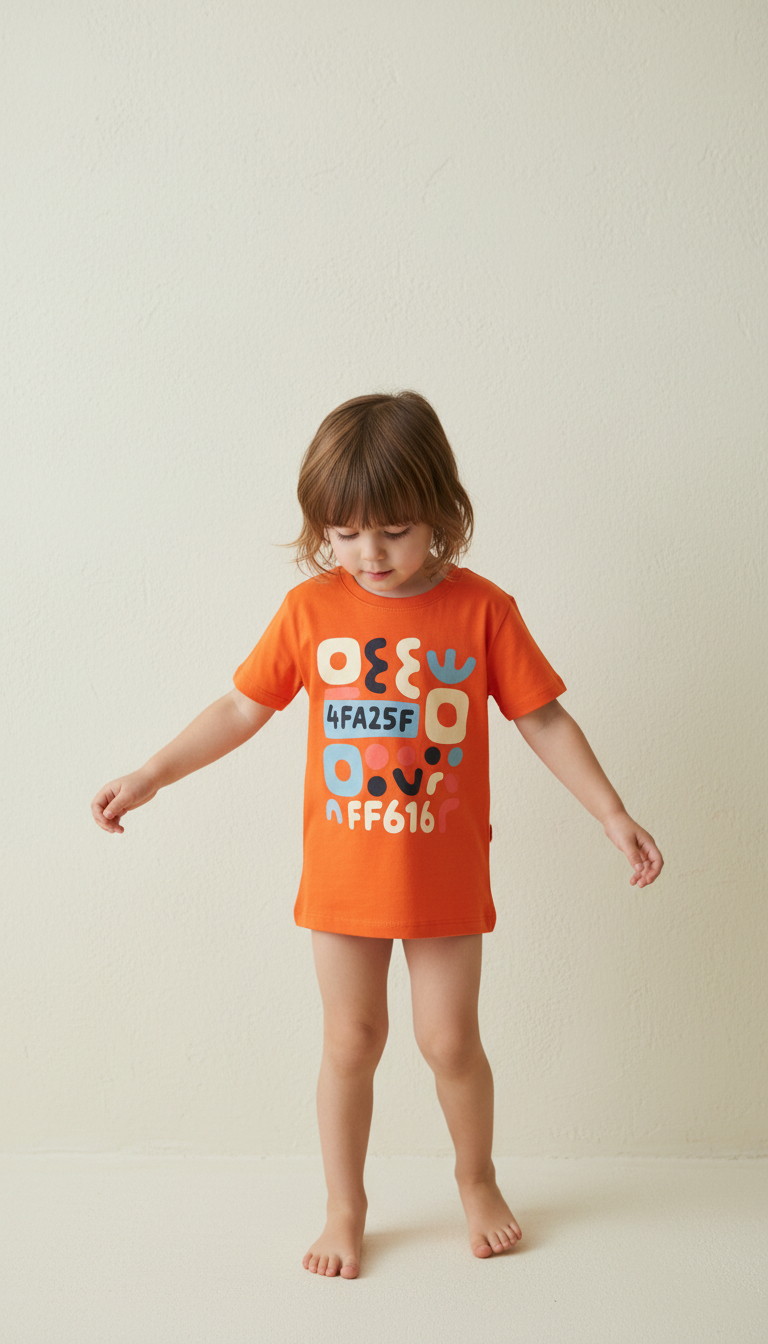 Tangerine Graphic Tee Playful Print